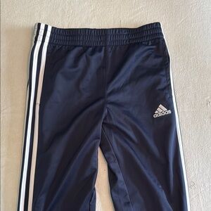 Adidas Navy Blue Sweatpants with Iconic Stripes (10/12 M)